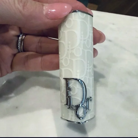 DIOR Addict Lipstick Case in a White Canvas Signature Monogram Dior Print. NIB - Picture 2 of 7